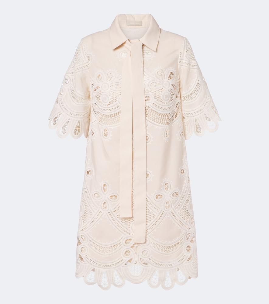 elie saab emrboidered minidress