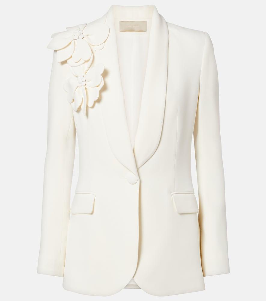 elie saab floral-appliqué cady blazer