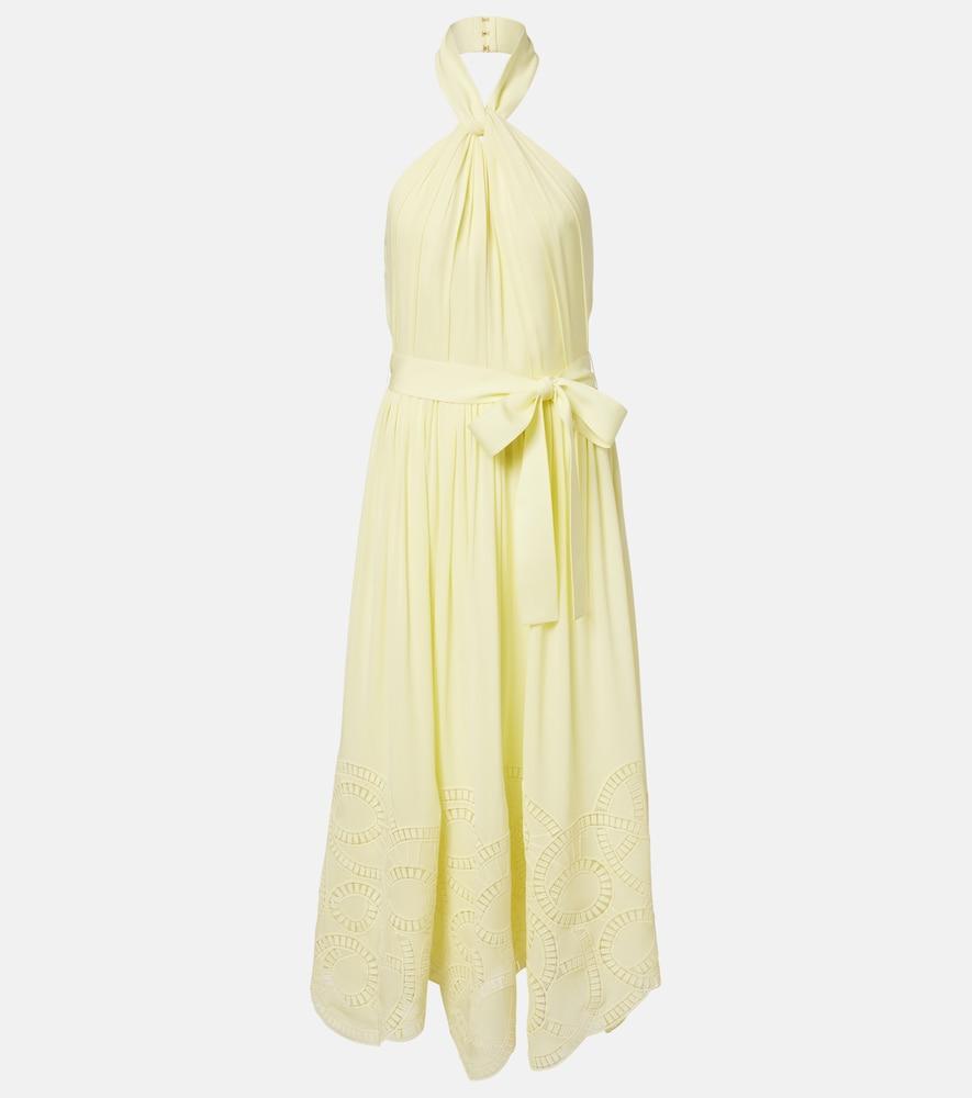 elie saab halterneck silk-blend midi dress