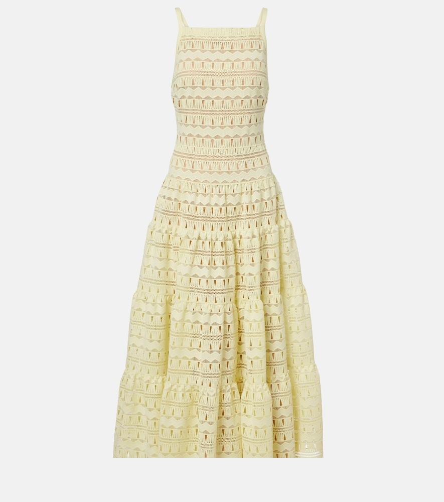 elie saab macramé midi dress