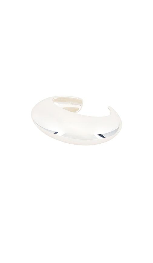 eliou alegra cuff bracelet in metallic silver.
