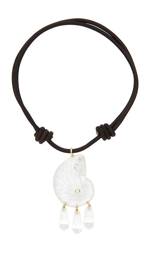 eliou cova necklace in brown.