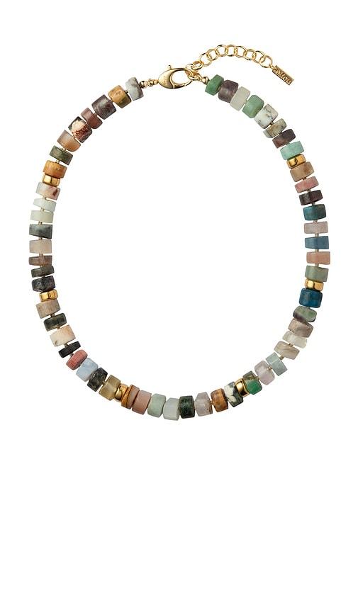 eliou guara 16 necklace in brown,green.
