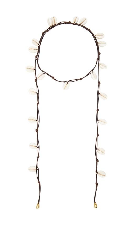 eliou kalua wrap necklace in brown.