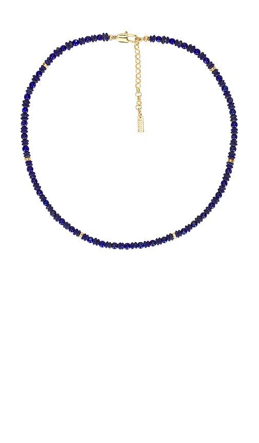eliou leo necklace in blue.