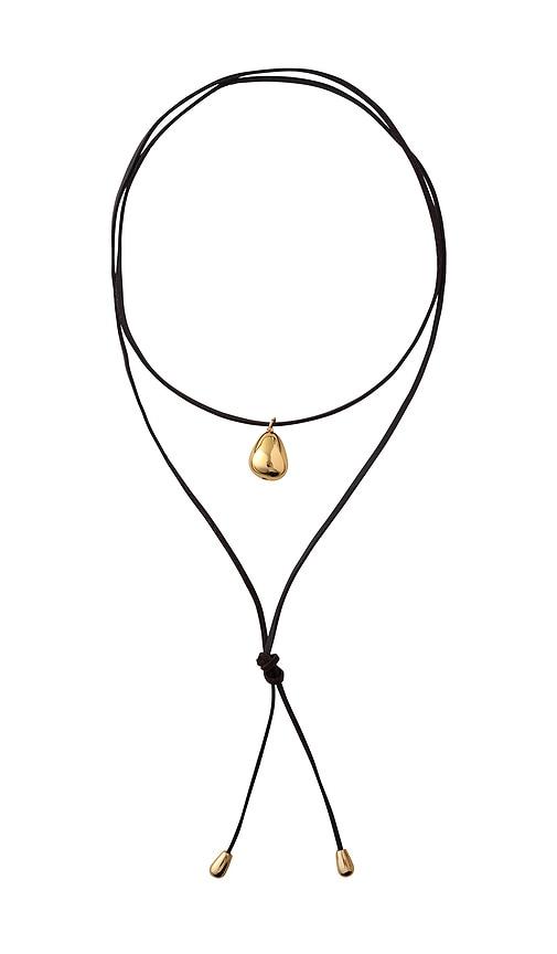 eliou nitta wrap necklace in black.