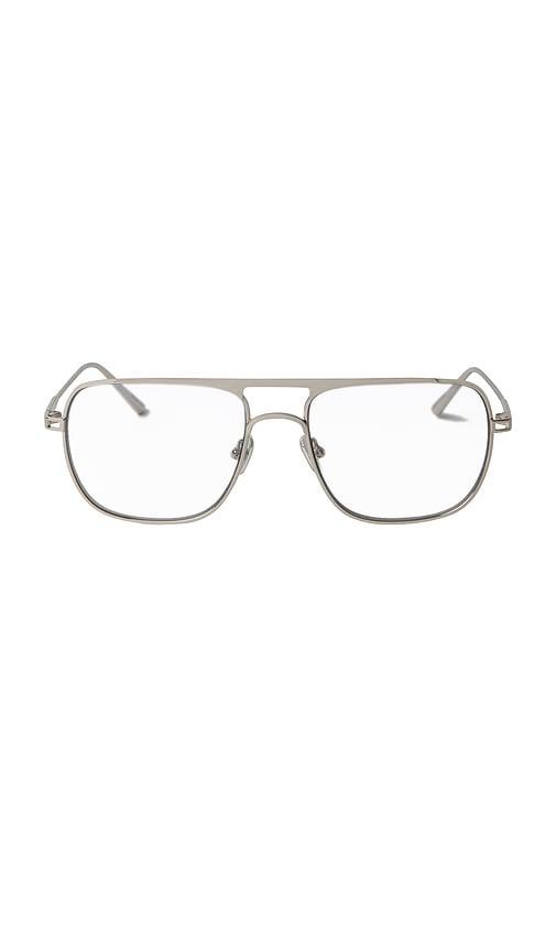 elisa johnson jane optical eyeglasses in metallic silver.