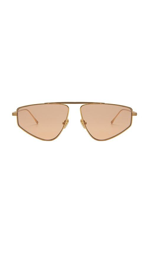 elisa johnson riley sunglasses in metallic gold.