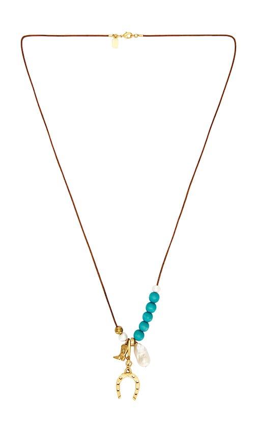 elizabeth cole avery necklace in teal.
