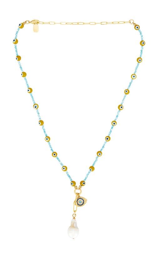 elizabeth cole bonnie necklace in blue.
