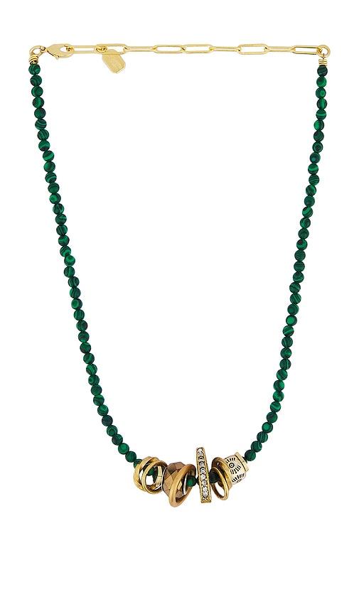 elizabeth cole ines necklace in green.