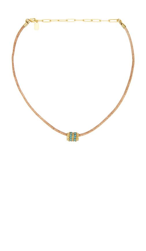 elizabeth cole oriel necklace in teal.