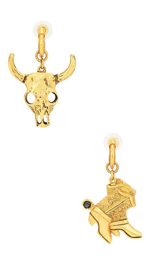 elizabeth cole rowdy earrings in metallic gold.