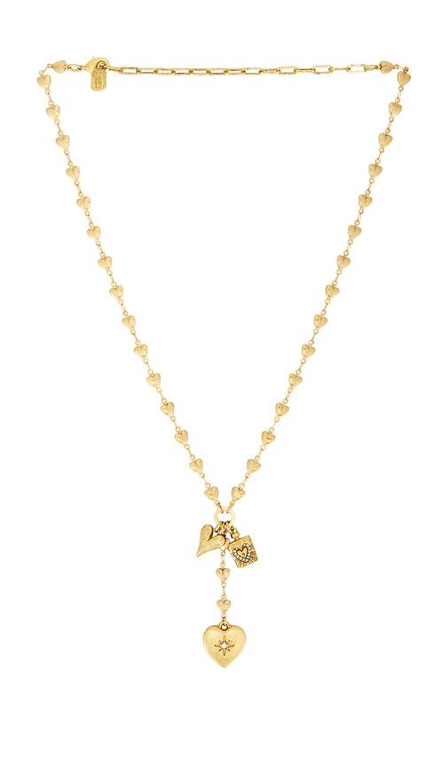 elizabeth cole shaina necklace in metallic gold.