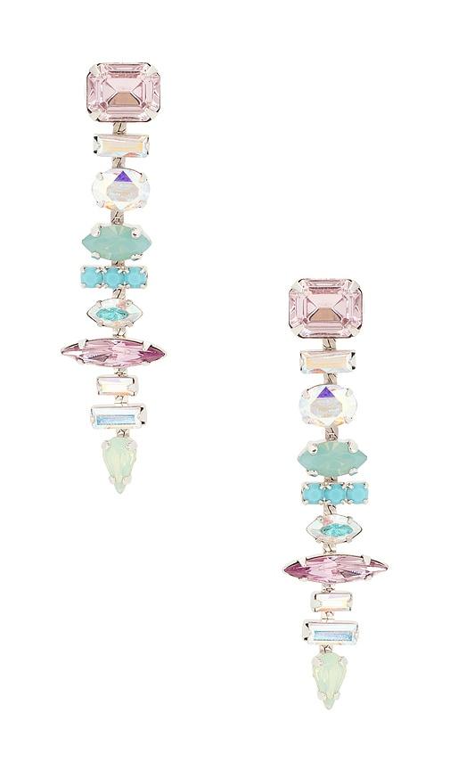 elizabeth cole starla earrings in metallic silver.