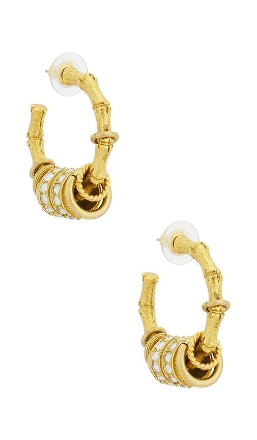 elizabeth cole tinsley earrings in metallic gold.