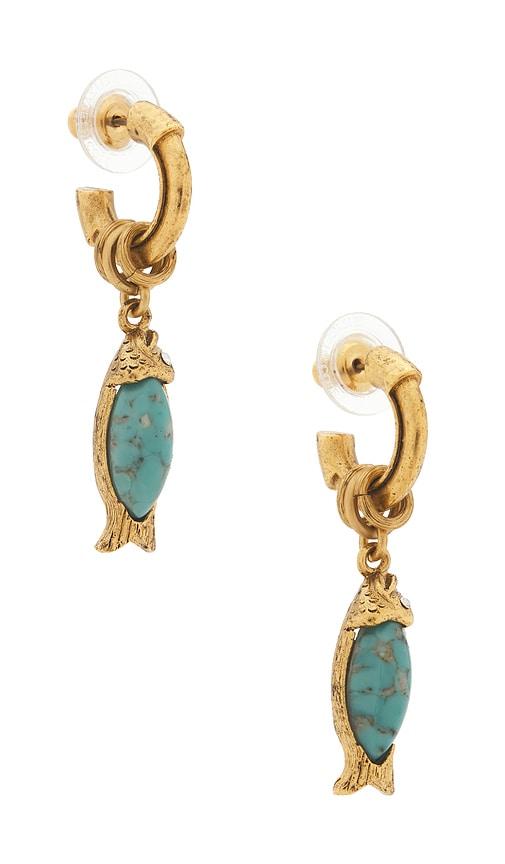 elizabeth cole turiel earrings in teal.