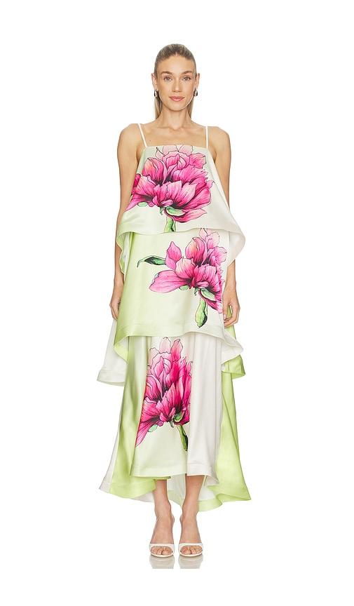 elliatt elisia tiered gown in green. - size l (also in m, s, xl, xs, xxl)