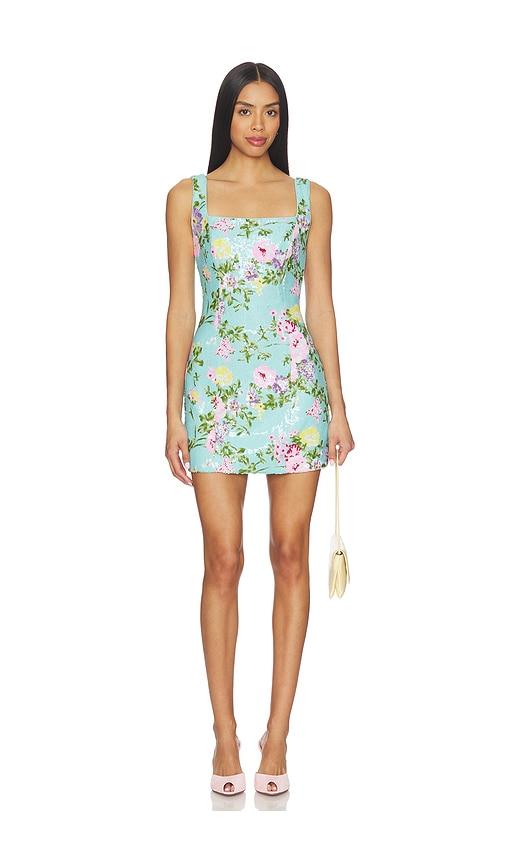 elliatt emmeline square neck mini dress in baby blue. - size m (also in s, xl)