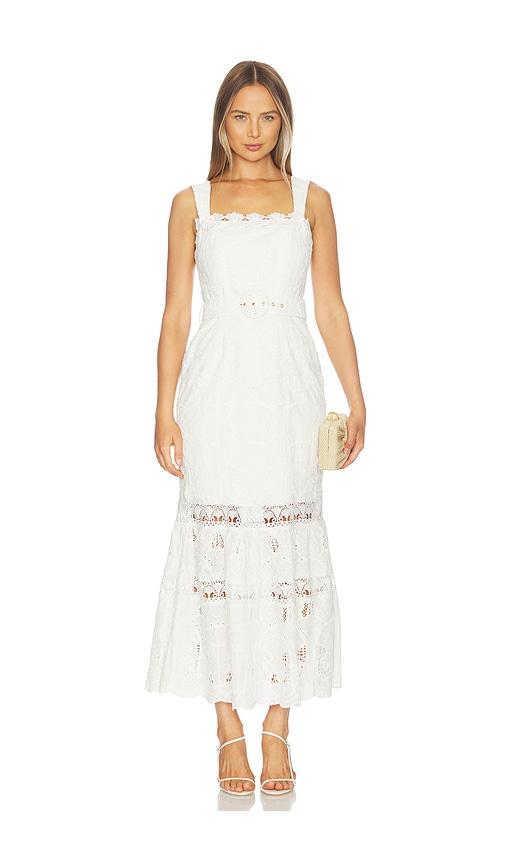 elliatt giovanna fit and flare maxi dress in white. - size l (also in m, s, xl, xs)