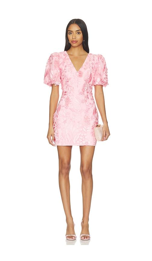elliatt monique puff sleeve mini dress in pink. - size l (also in s, xs, m, xl)