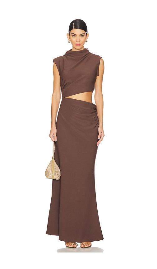 elliatt nola gown in brown. - size l (also in xl)