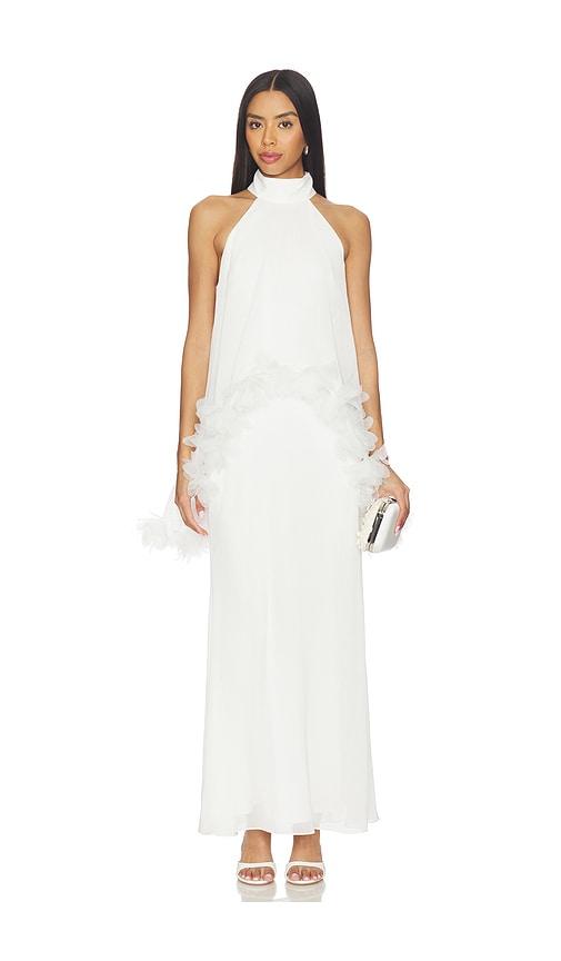 elliatt poppy layered gown in white. - size m (also in s, xs)