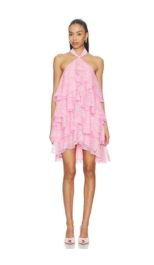 elliatt poppy tiered mini dress in pink. - size s (also in xs)