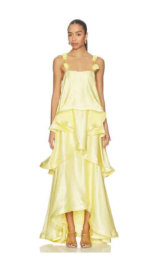 elliatt thalia gown in yellow. - size s (also in xs)