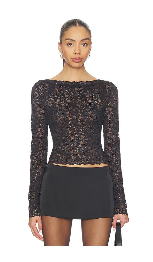 elodie the label alma lace top in black. - size m (also in s, xs)