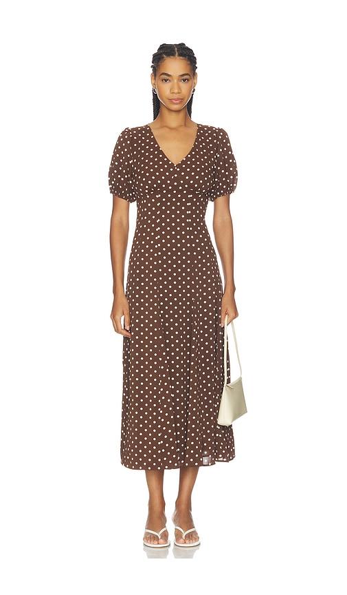 elodie the label anika dress in brown. - size l (also in xs, s, m, xl)