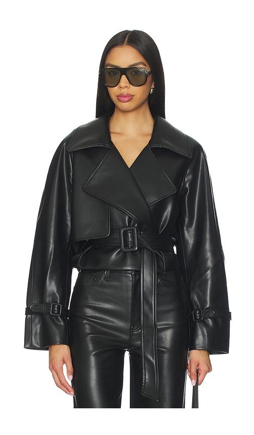 elodie the label elodie charles faux leather crop jacket in black. - size s (also in xl)