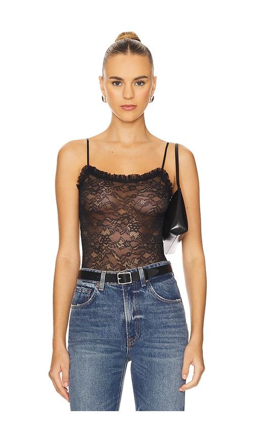 elodie the label elodie clara lace bodysuit in black. - size l (also in xs, m)
