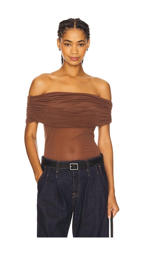 elodie the label fred top in brown. - size m (also in s, xs, xl)