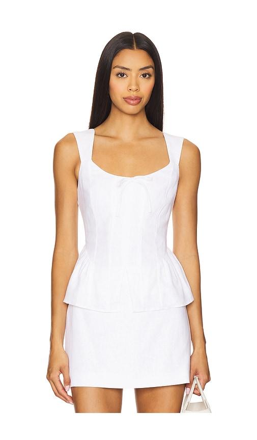 elodie the label gaia linen top in white. - size l (also in m, xs)