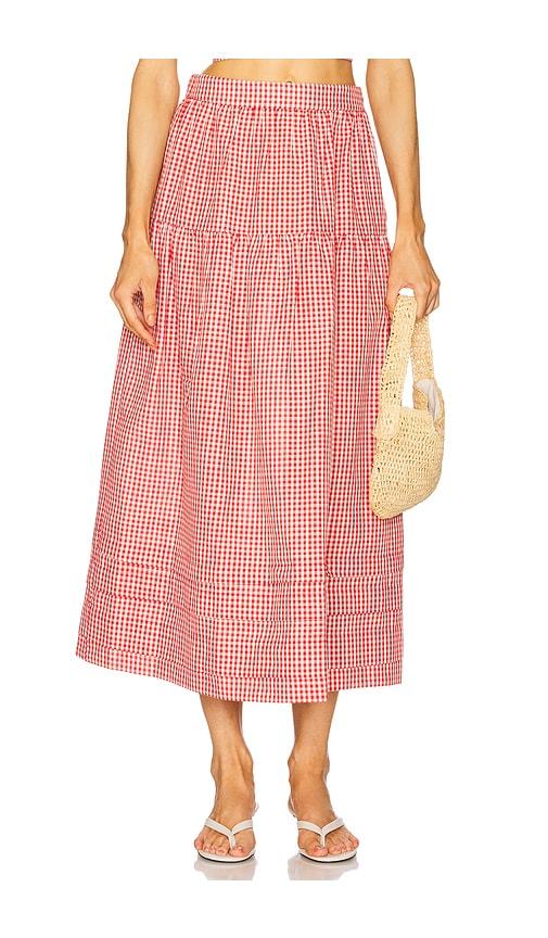 elodie the label jamie skirt in red. - size m (also in s, xs)