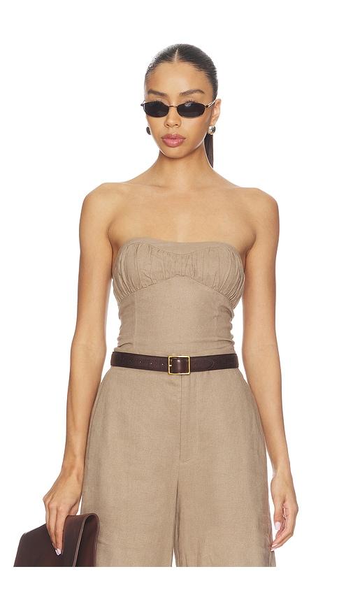 elodie the label mavi top in beige. - size l (also in s, xs, m)