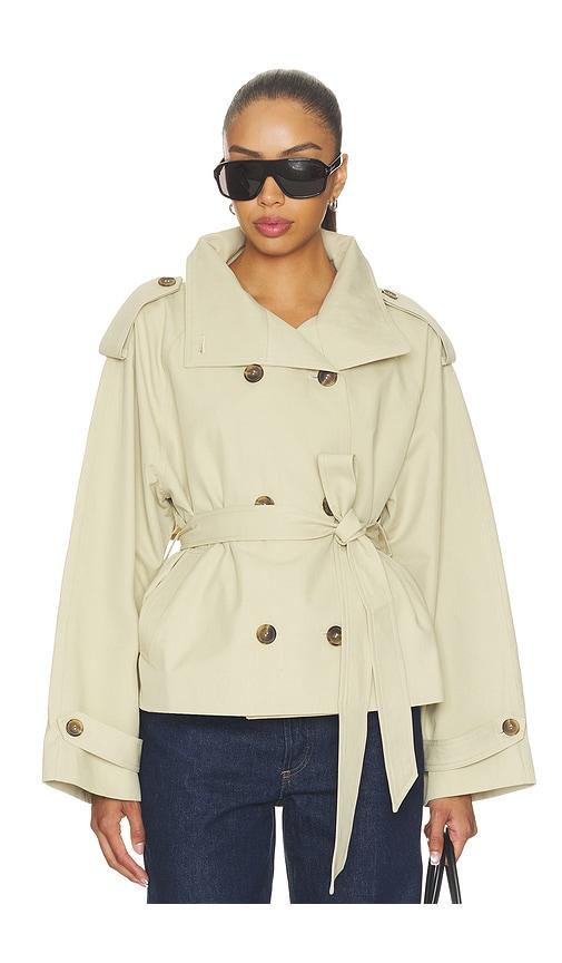 elodie the label saint cropped trench jacket in beige. - size l (also in s, xs, m, xl)