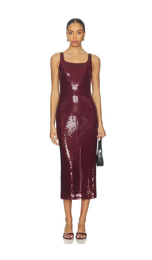 elodie the label sandra sequin dress in burgundy. - size m (also in xs, s)