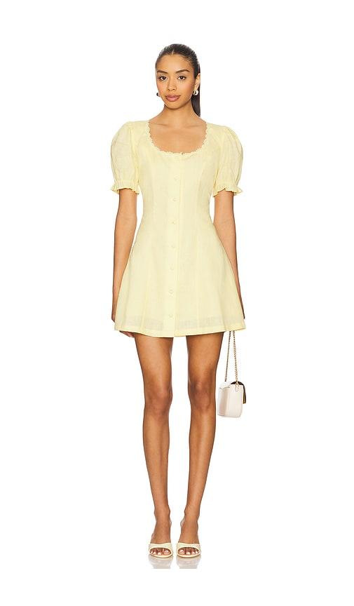 elodie the label valeria mini dress in lemon. - size l (also in xs)