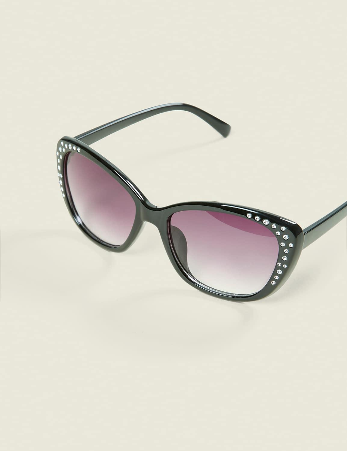 embellished black cateye sunglasses
