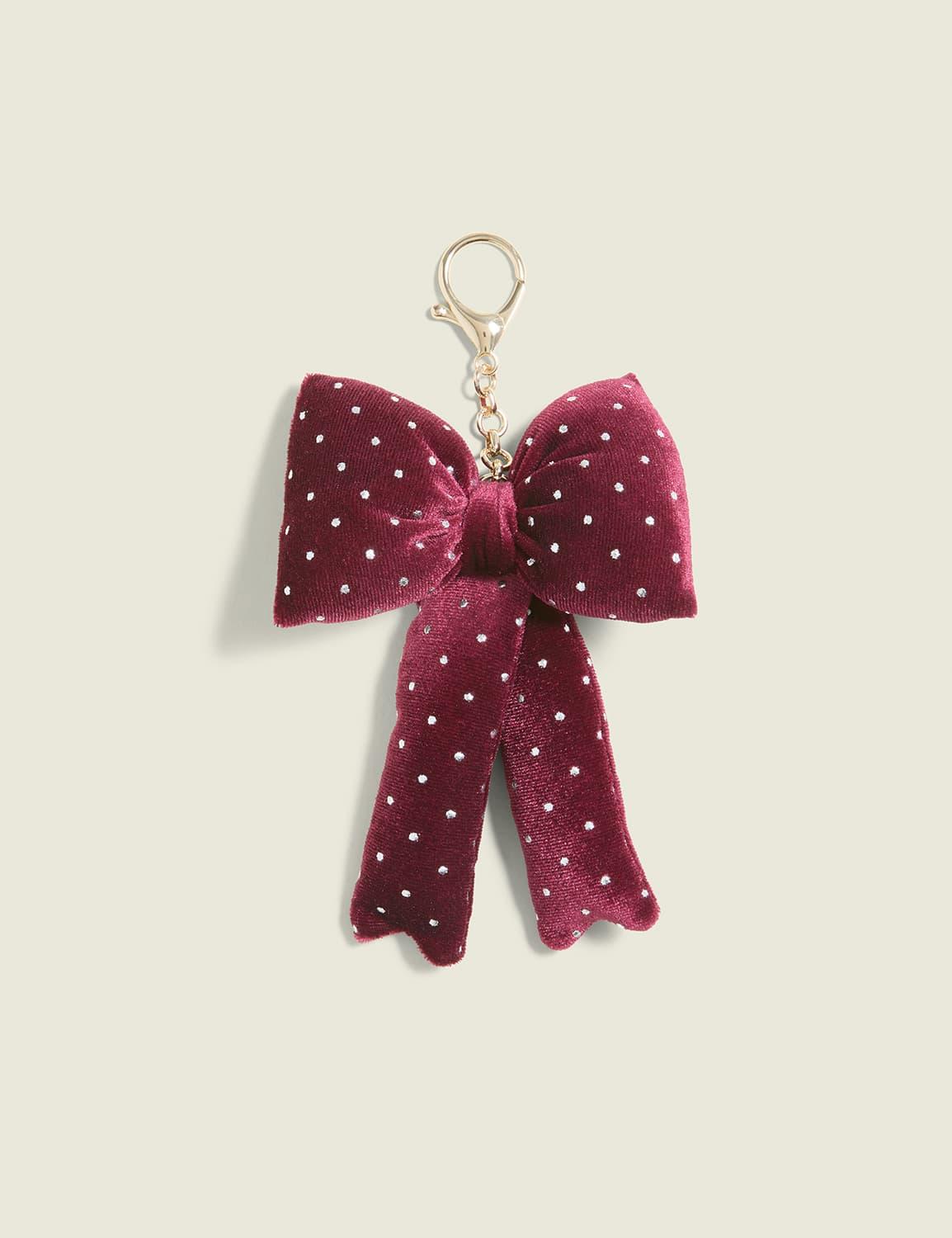 embellished red bow bag charm
