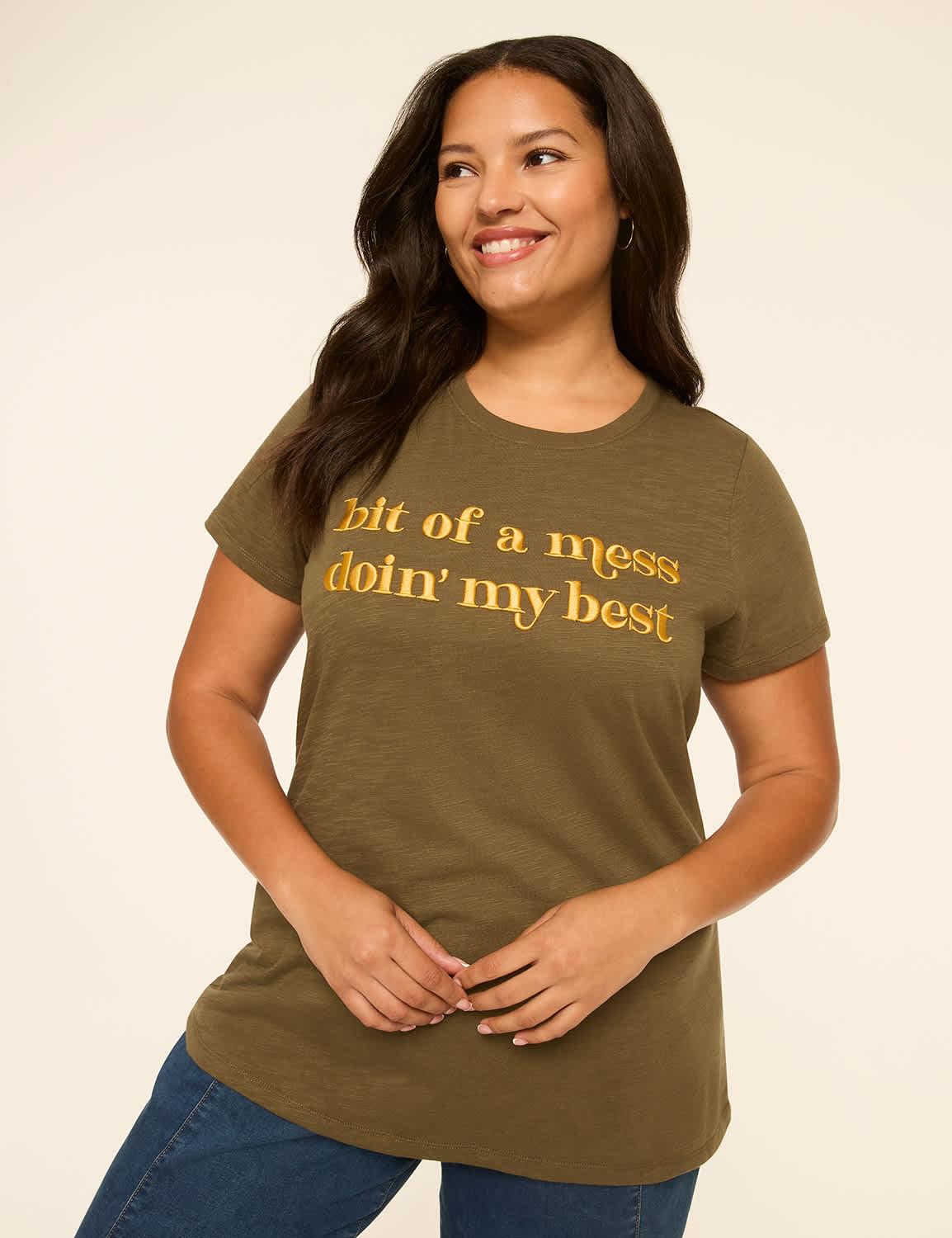 embroidered bit of a mess graphic tee