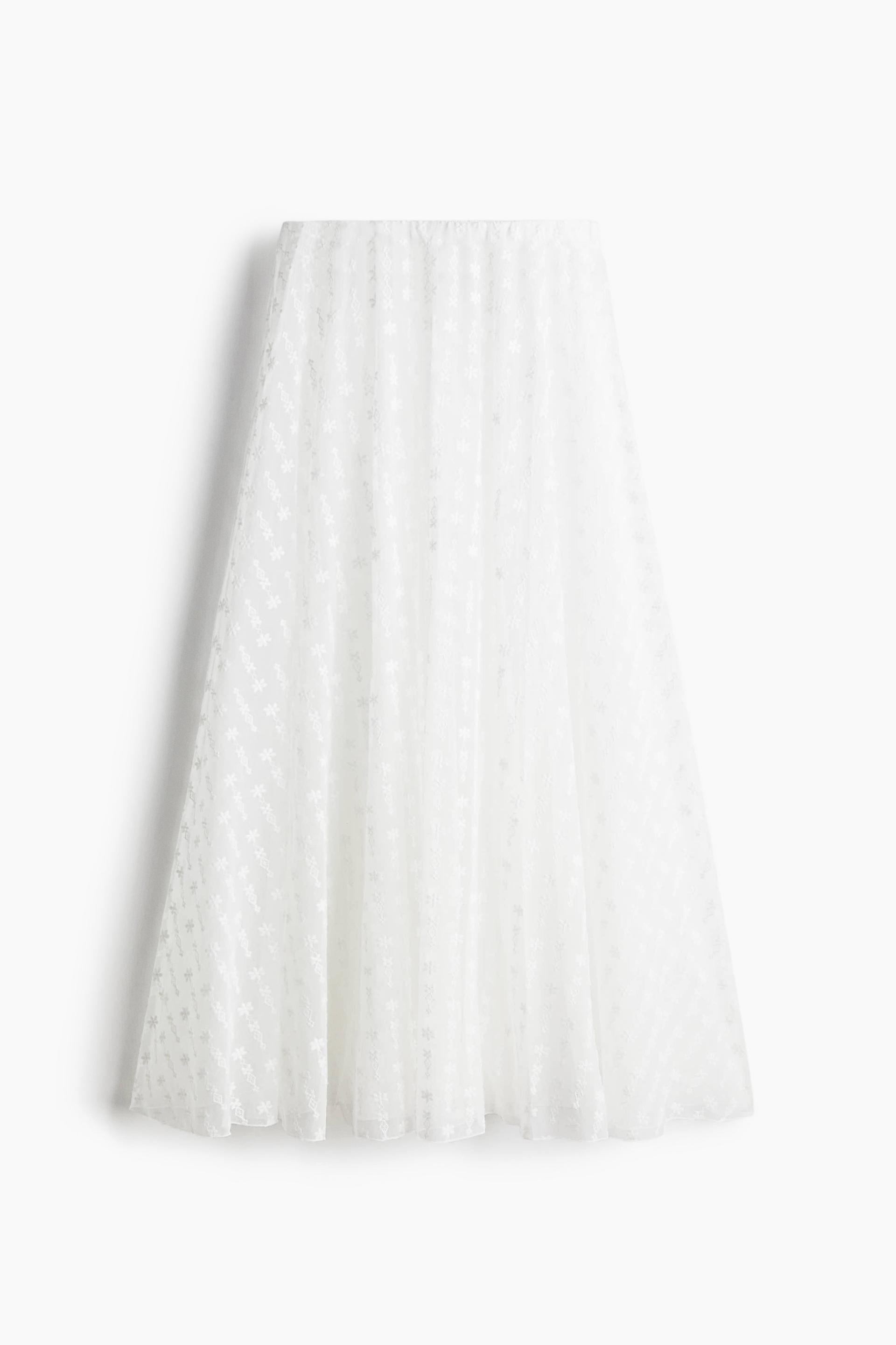embroidered mesh skirt
