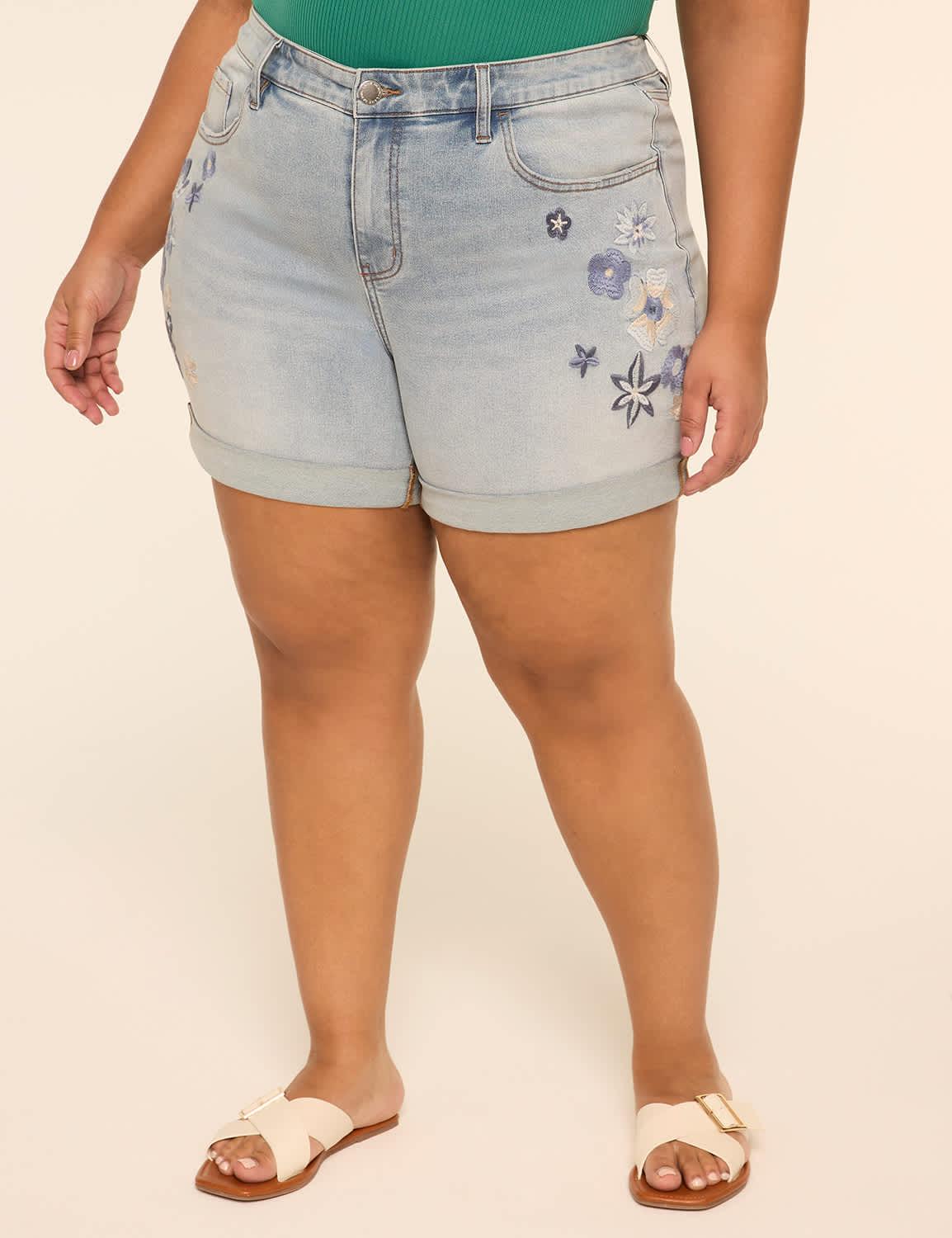 embroidered relaxed 5.5" short