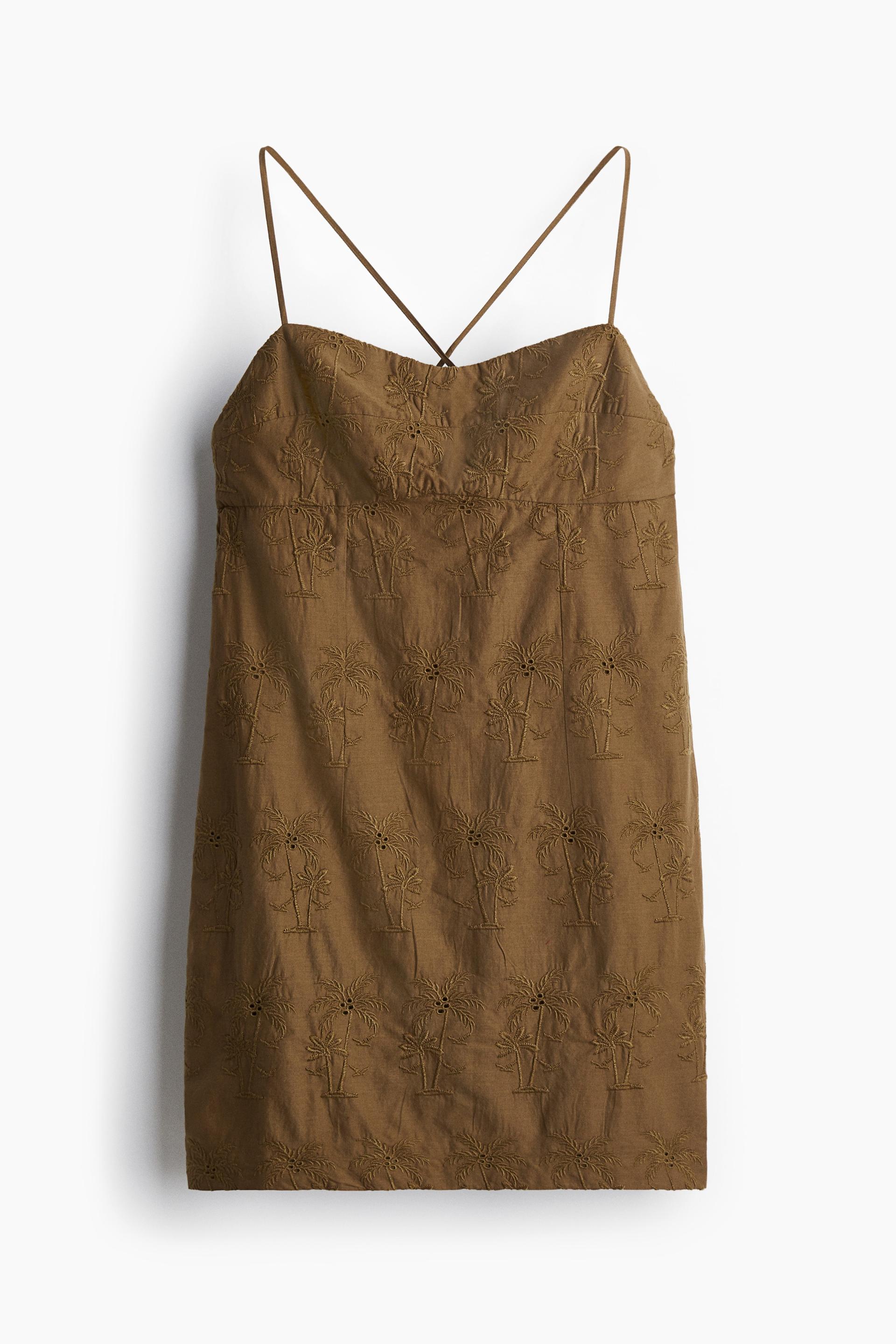 embroidered strappy dress