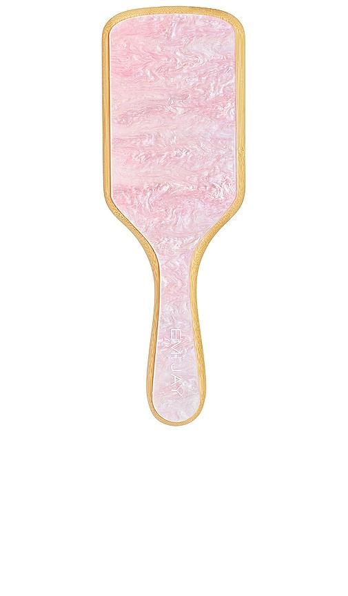 emi jay bamboo paddle brush in pink.