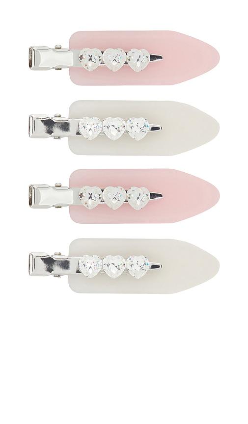 emi jay popstar clip set of 4 in pink, white.
