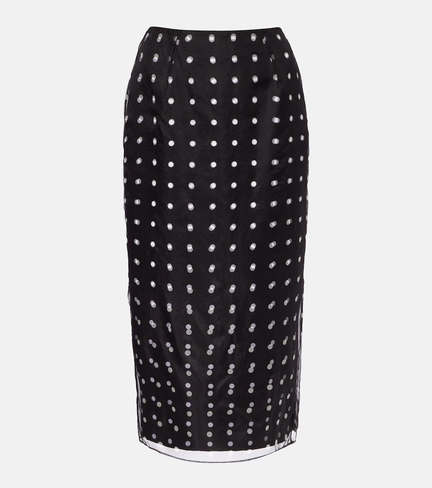emilia wickstead bethan polka-dot silk taffeta pencil skirt