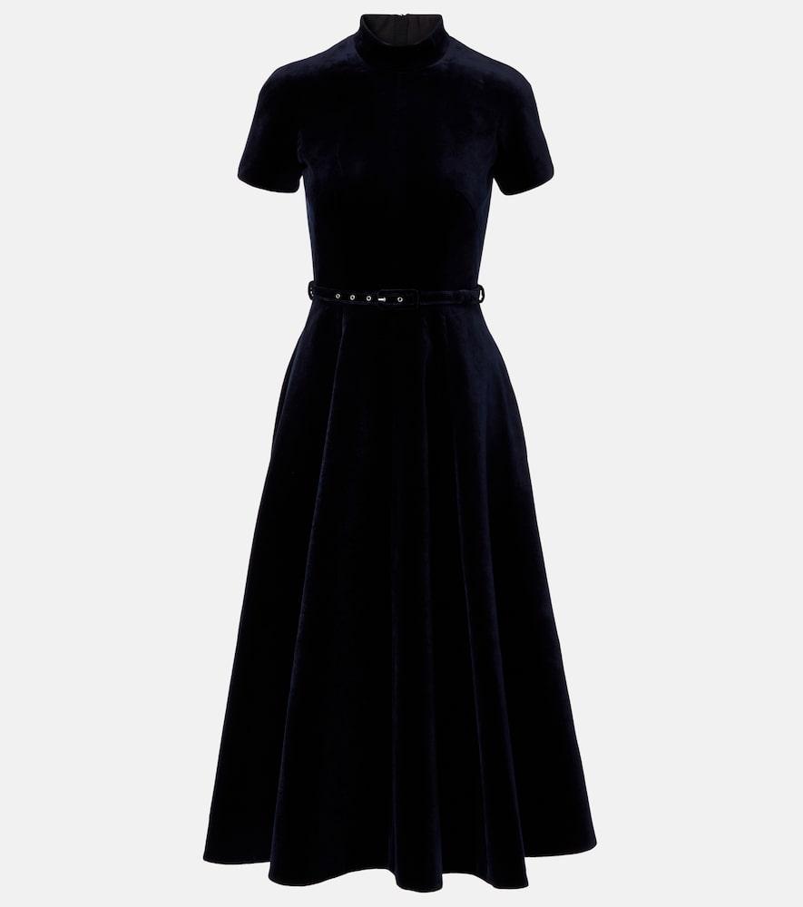 emilia wickstead camilla cotton velvet midi dress